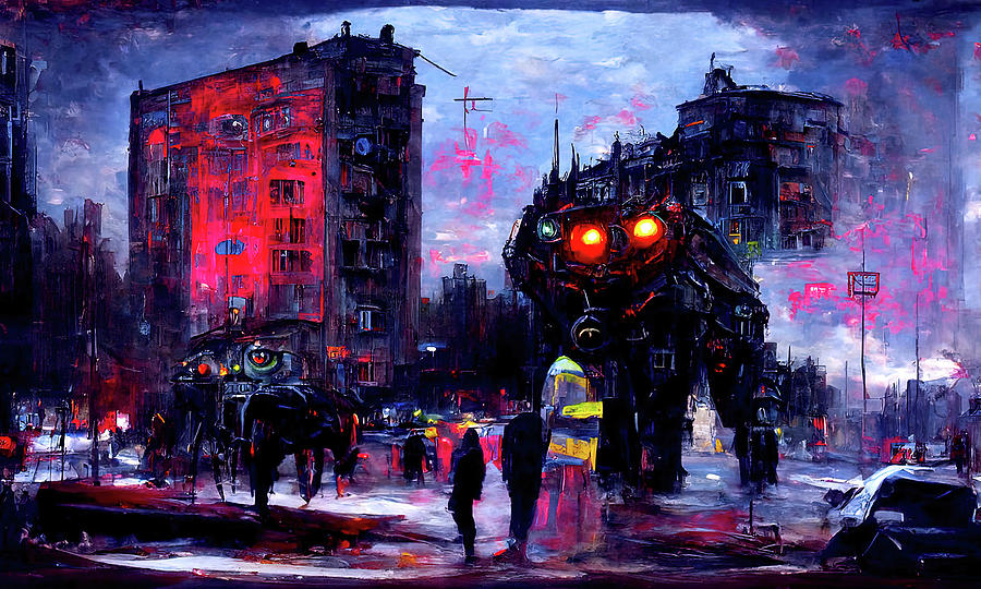 Robo-City, 08 Painting by AM FineArtPrints