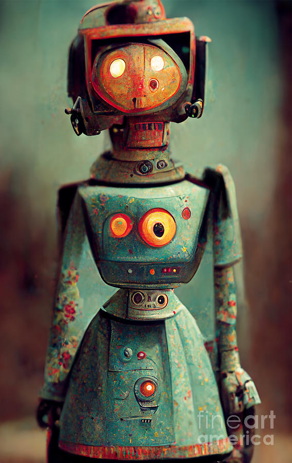 Robot Digital Art - Robot granny by Sabantha