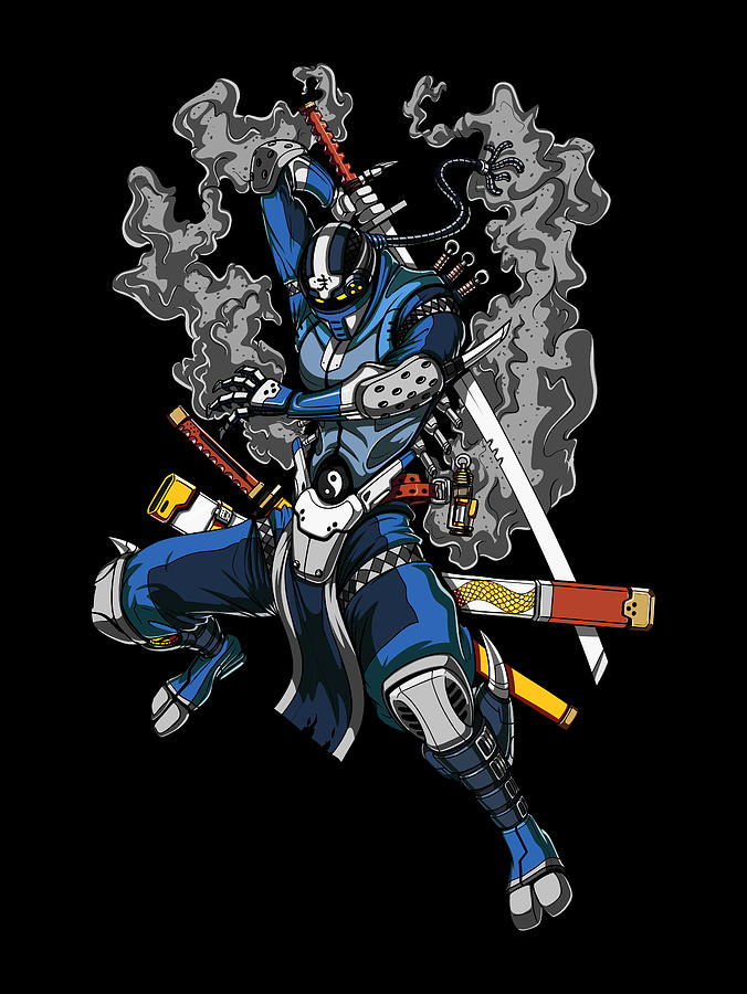 Robot Ninja Samurai Digital Art by Nikolay Todorov - Pixels