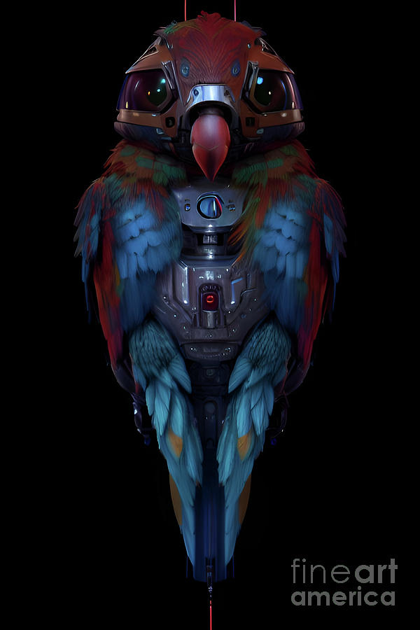 Robot Parrot from the year 3000 Digital Art by Michael Canteen