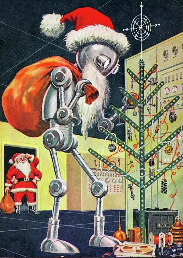 Santa Claus Digital Art - Robot Santa by Long Shot