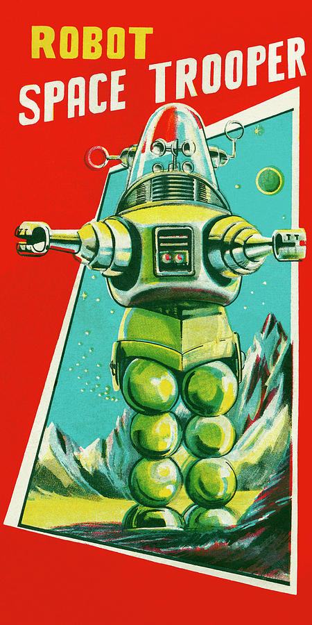 Vintage Drawing - Robot Space Trooper by Vintage Toy Posters