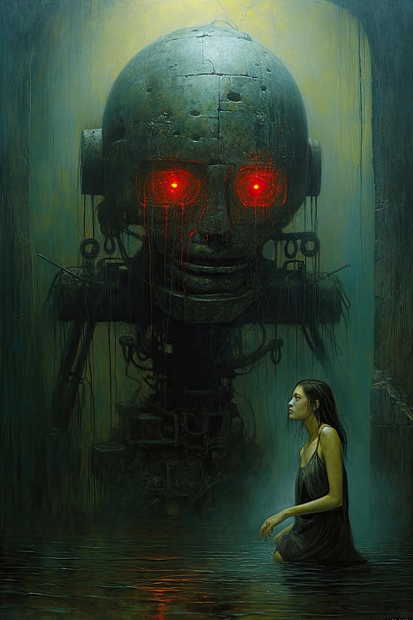 Dungeon Painting - Robots and Humans No.1 by My Head Cinema