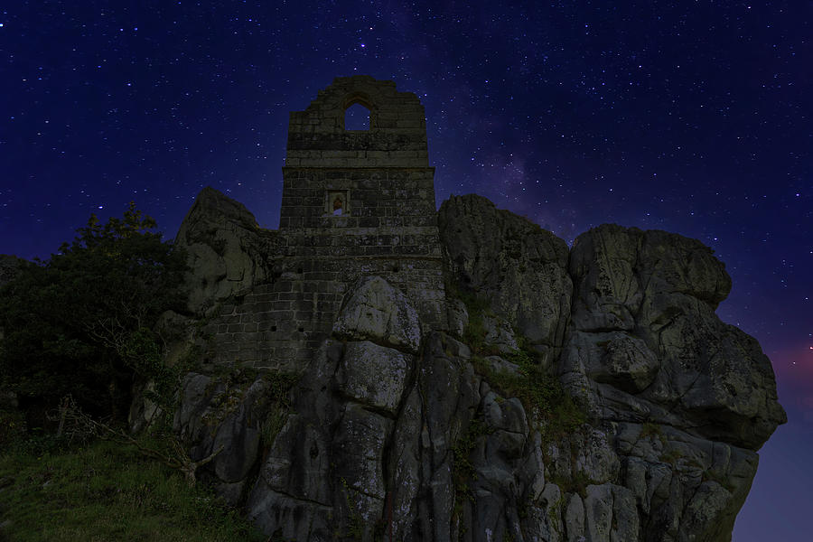 Roche rock by night Photograph by Steev Stamford