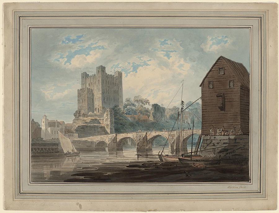 Thomas Girtin Painting - Rochester Castle from the River  by Thomas Girtin