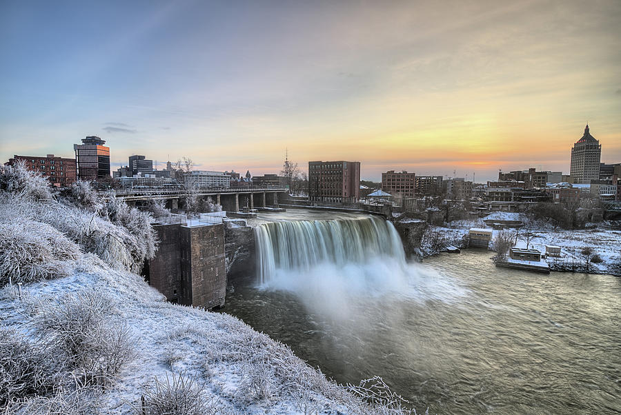 Rochester High Falls Sunset Photograph by JC Findley
