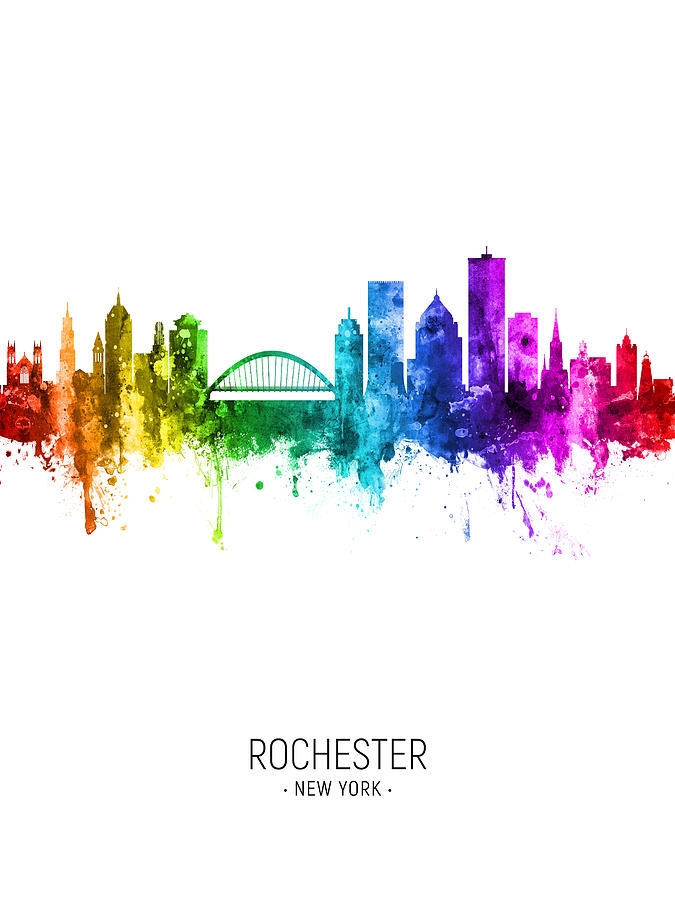 Rochester Skyline Digital Art - Rochester New York Skyline #44 by Michael Tompsett