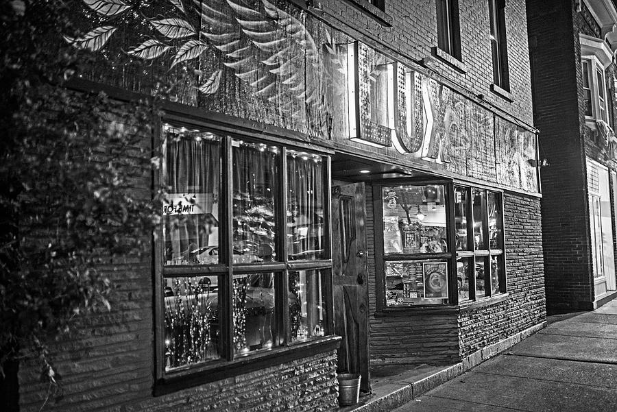 Rochester Nightlife Lux Bar Rochester NY Black and White Photograph by Toby McGuire Fine Art