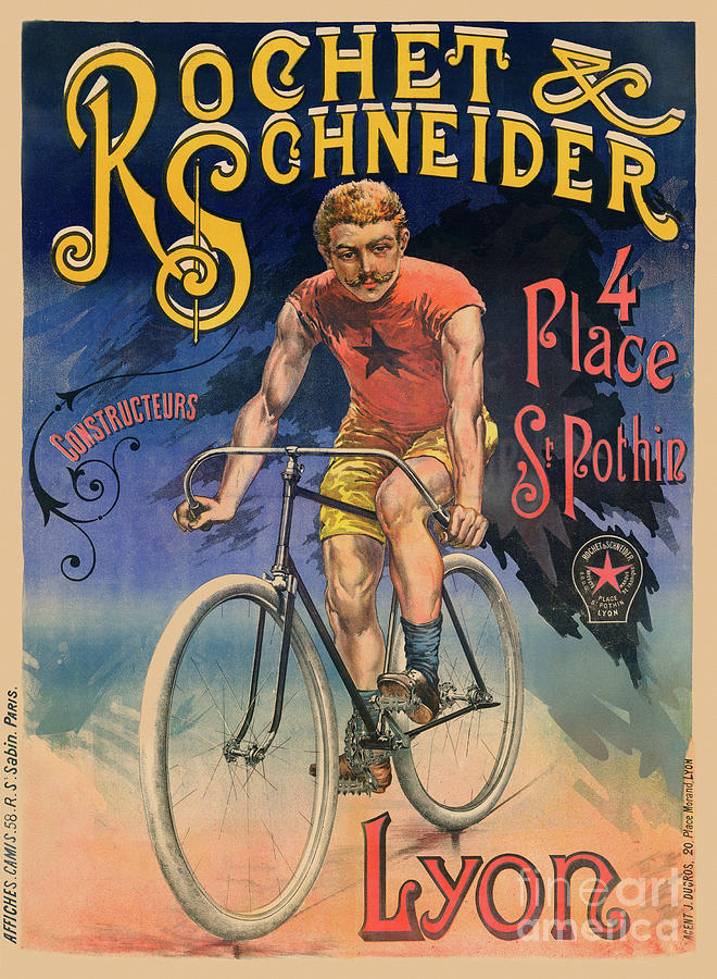 Rochet Schneider France Vintage Poster 1890 Drawing by Vintage Treasure ...