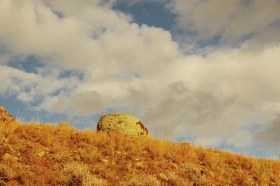 Rock A Hill And Clouds Photograph