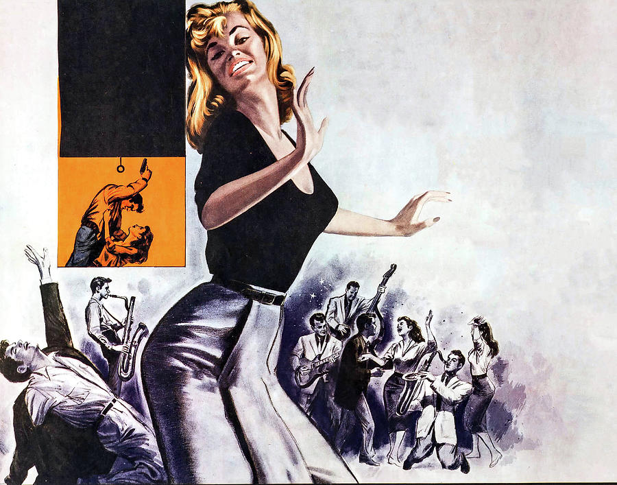 Vintage Painting - Rock All Night, 1957, movie poster painting by Movie World Posters
