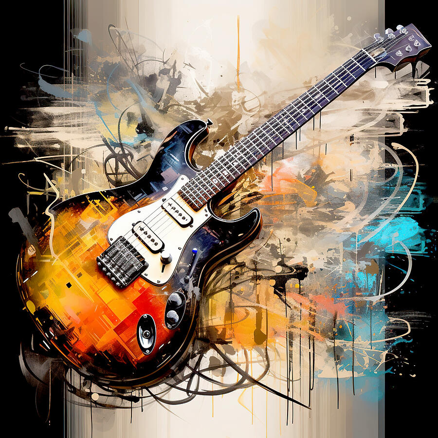 Rock And Roll Electric Guitar Digital Art