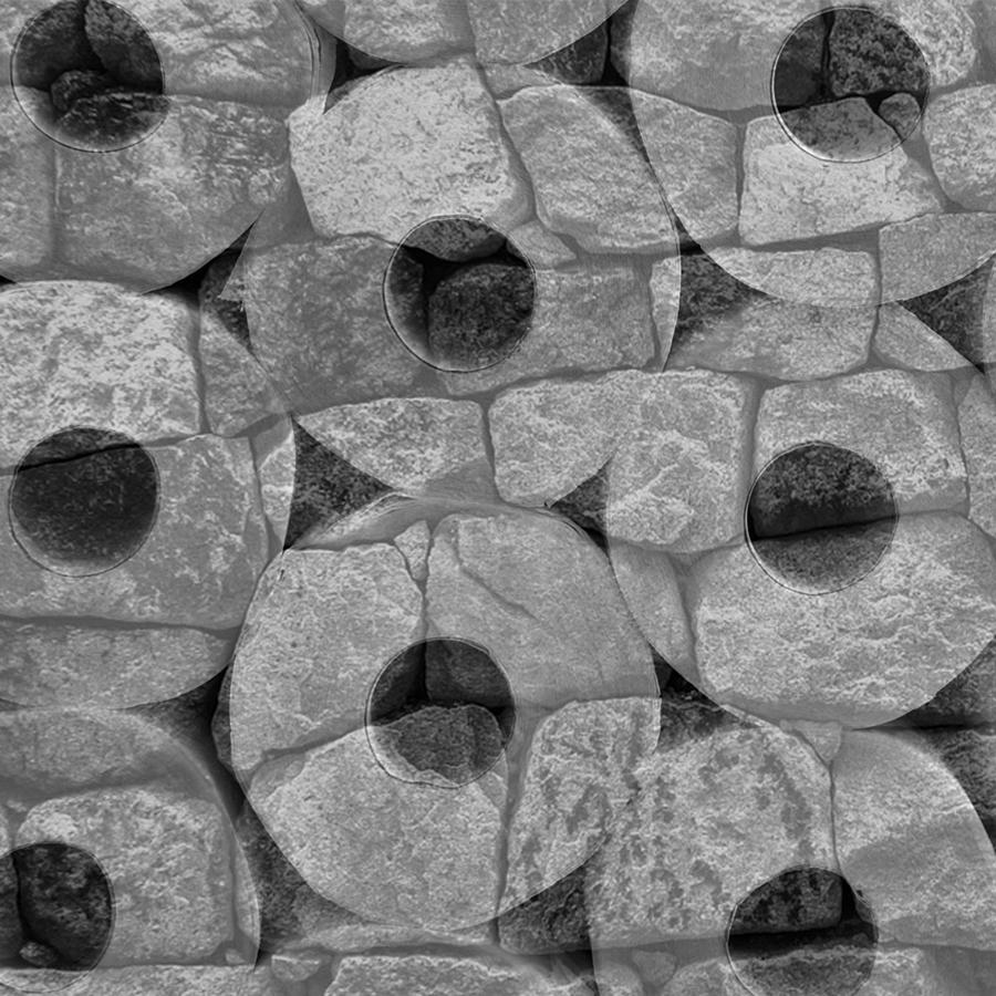 Rock and Roll Gray Scale Toilet Paper Rolls Overlaid with Rocks Digital Art by Ali Baucom