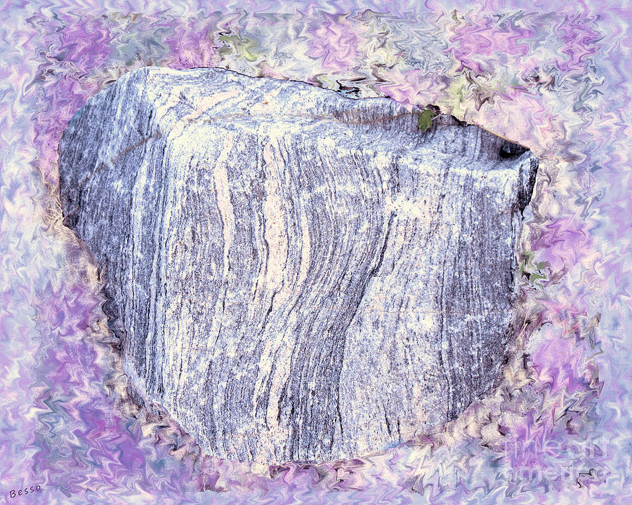 Rock Art Abstract Purple Digital Art by Mars Besso