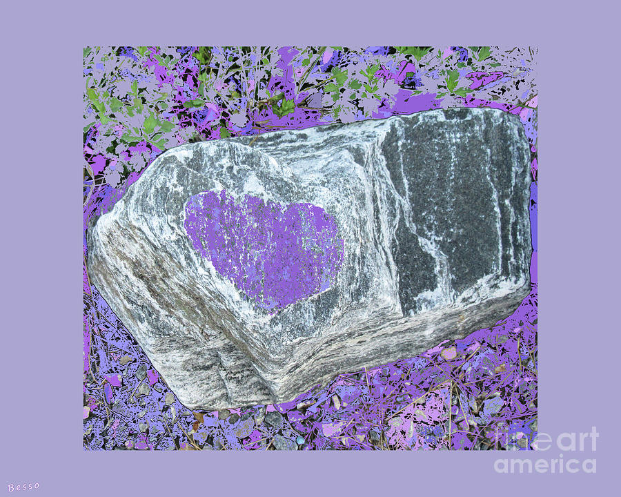 Rock Art Heart Abstract Digital Art by Mars Besso