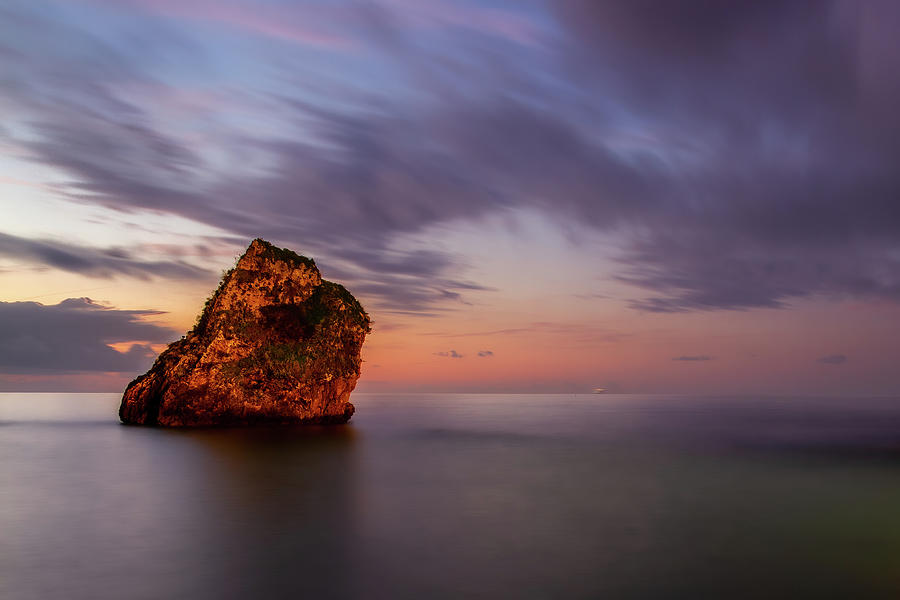 Rock at dawn on the Amalfi Coast Photograph by Umberto Barone