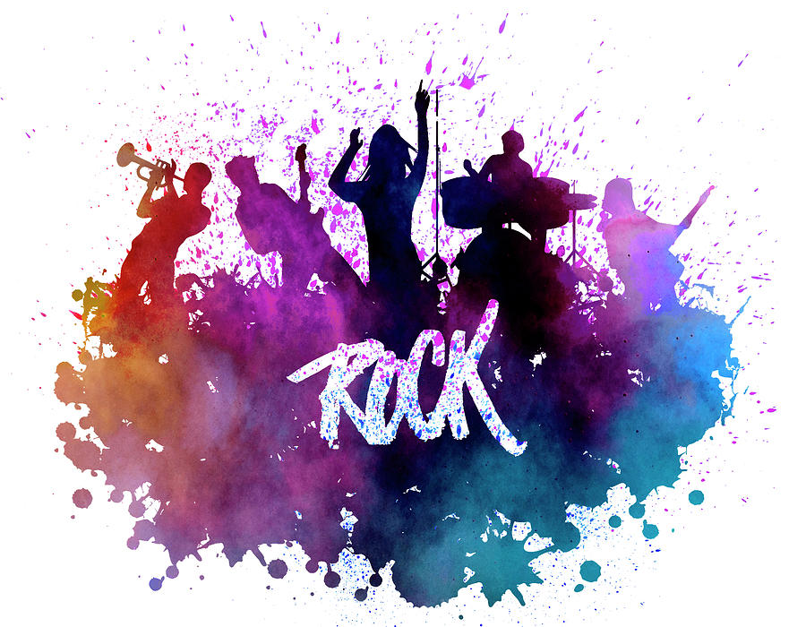 Rock Band Painting by Miki De Goodaboom