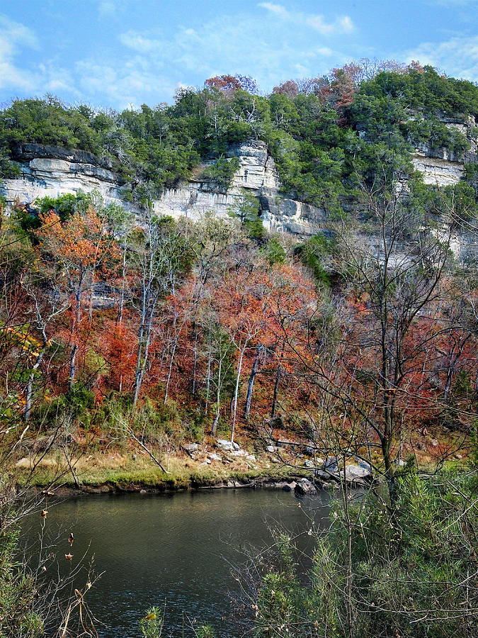 Rock Bluff On The White River Landscape Photograph Photograph by Ann Powell