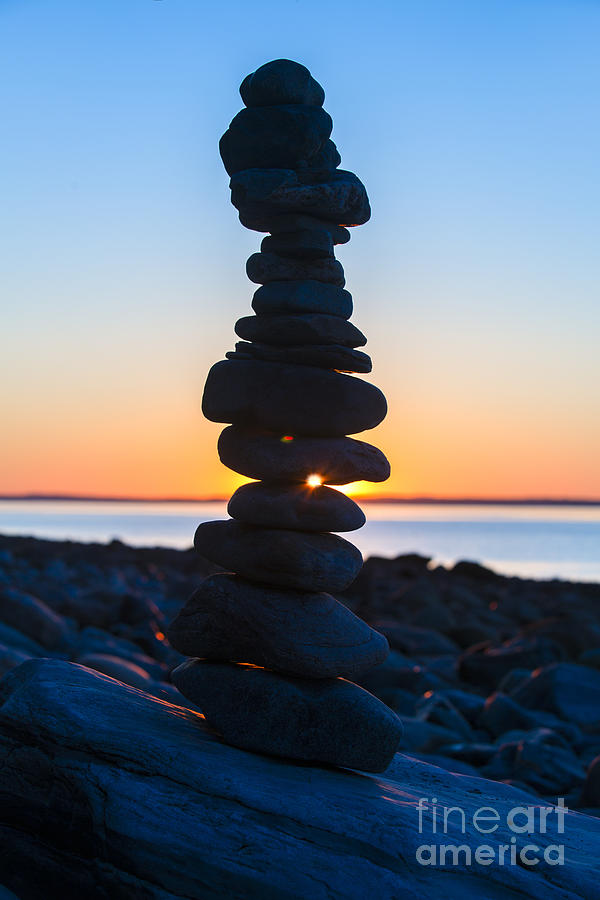 Rock Cairn at Sunrise Photograph by Diane Diederich