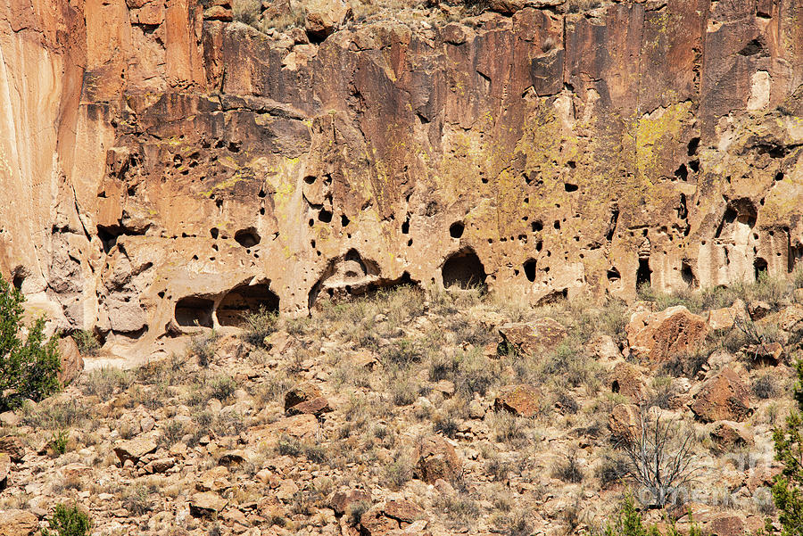 Rock Caves at Bandelier National Monument Four Photograph by Bob Phillips