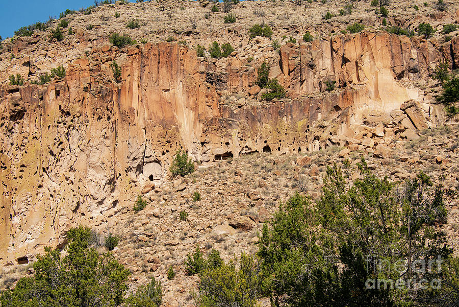 Rock Caves at Bandelier National Monument Two Photograph by Bob Phillips