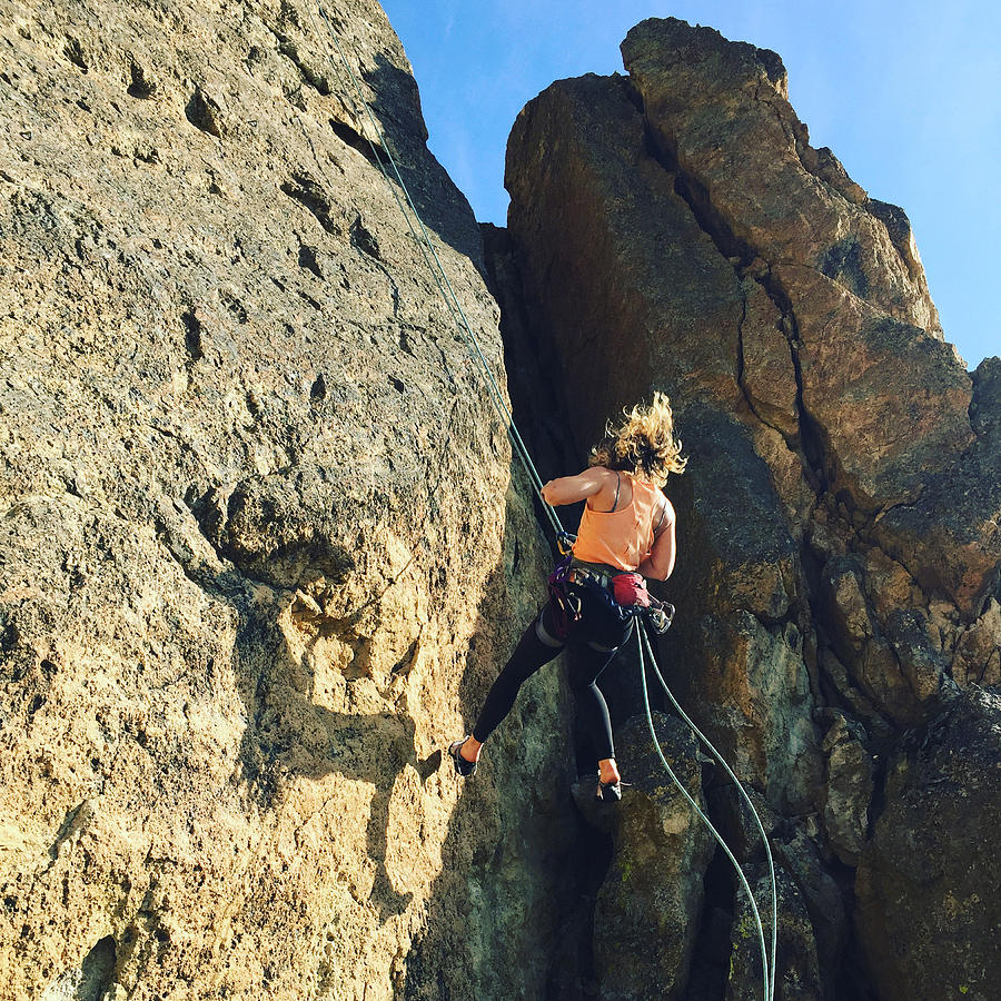 Rock Climber Rappelling Photograph by Tegra Stone Nuess