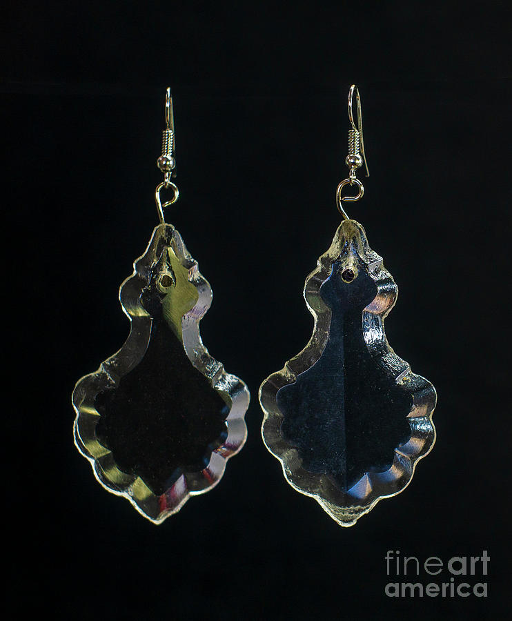 Rock crystal earrings from antique lamps glitter Photograph by Pablo Avanzini