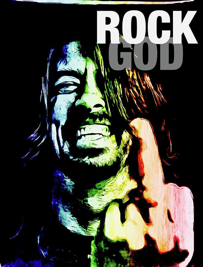 Foo Fighters Digital Art - Rock God by Christina Rick