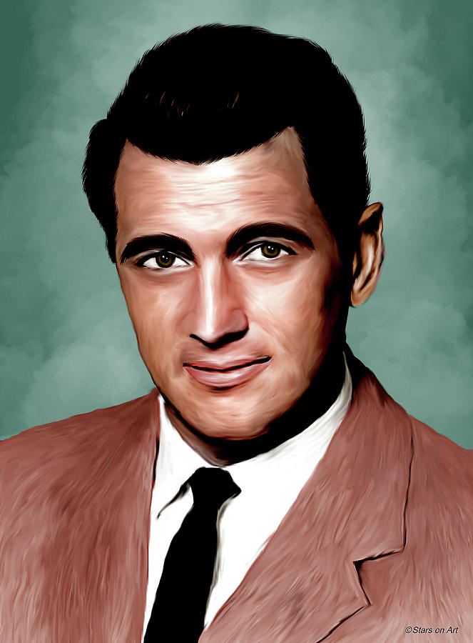 Rock Hudson painting Mixed Media by Movie World Posters