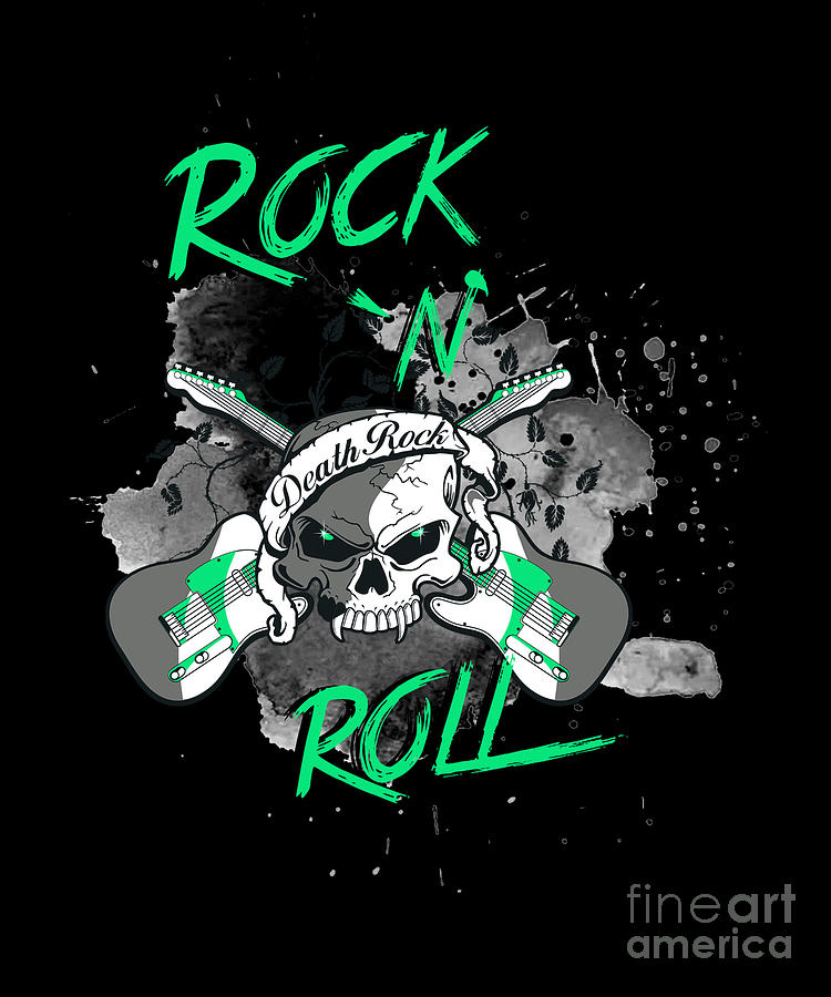  Rock  N Roll Death Rock Metal Punk  Cool Skull Electric 