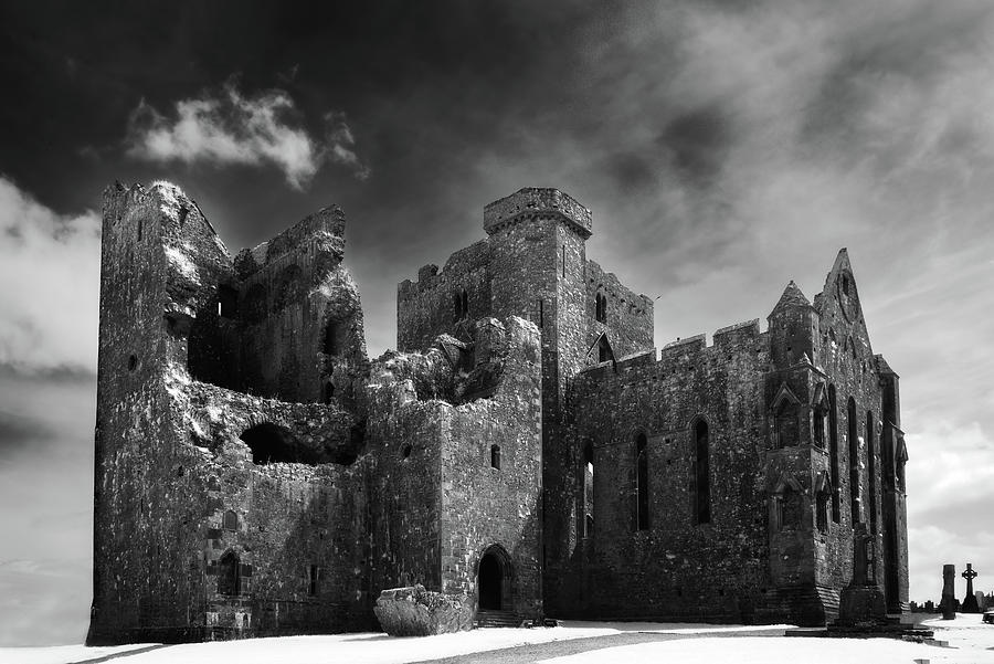 Rock of Cashel 2 Black and White Photograph by Tracy Munson