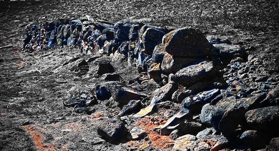 Rock Wall ,Ruins Digital Art by Fred Loring