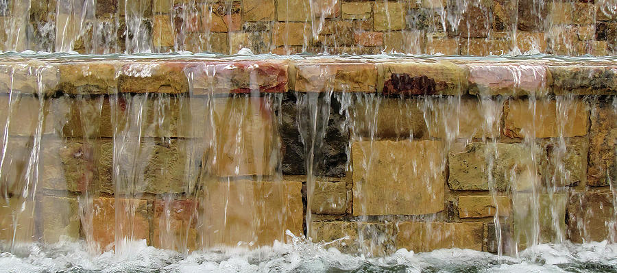 Rock Wall Water Fountain Photograph by Roberta Byram