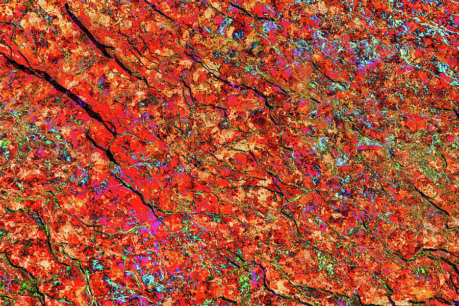 Rock with lichen texture overlay Digital Art by Bruce Block