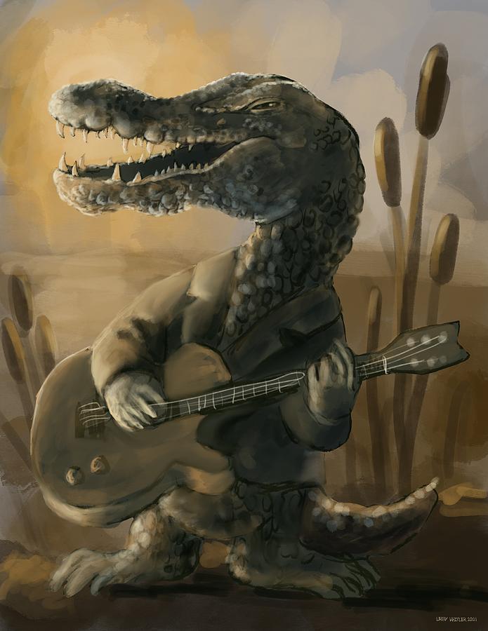 Rockadile Croc  Digital Art by Larry Whitler