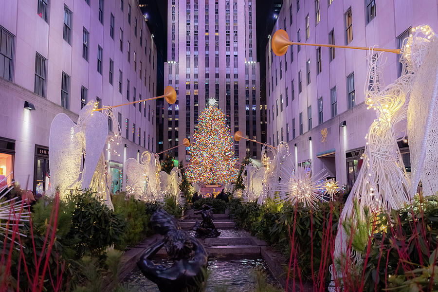 New York City Photograph - Rockefeller Center Angels by Terri Mongeon