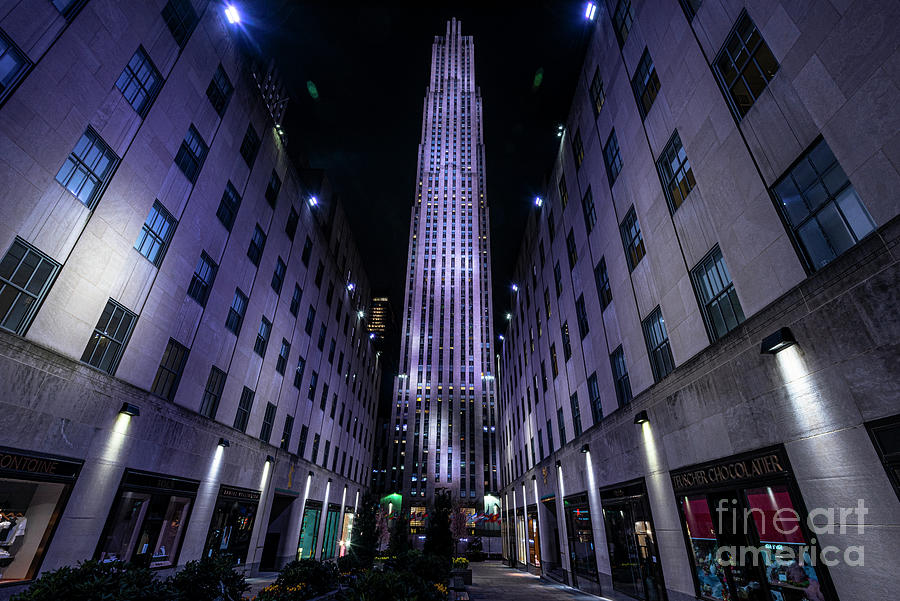 Rockefeller Center at Night Photograph by Stef Ko