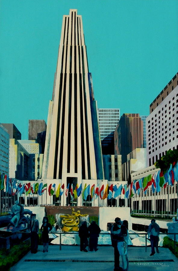 Rockefeller Center Painting by George Lucas