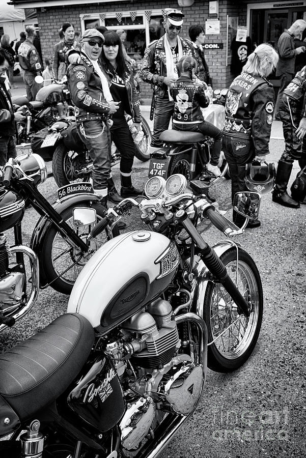 Rockers and British Motorcycles Monochrome Photograph by Tim Gainey