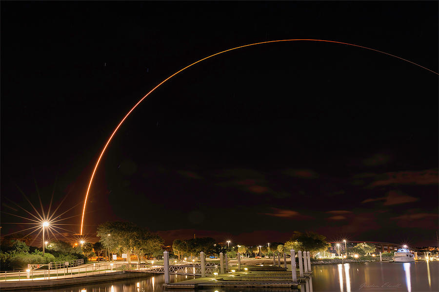 Rocket Launch from Cocoa Village Photograph by Gordon Elwell