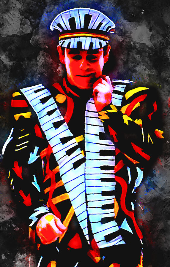 Rocketman Elton John Mixed Media by Marvin Blaine