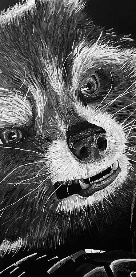 Rocket Raccoon Noir Painting by Michael McKenzie