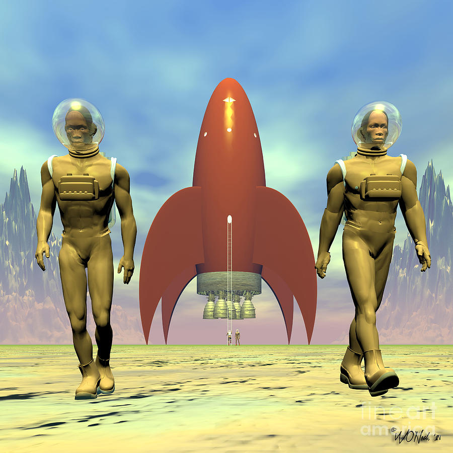Science Fiction Digital Art - Rocket World 3 by Walter Neal
