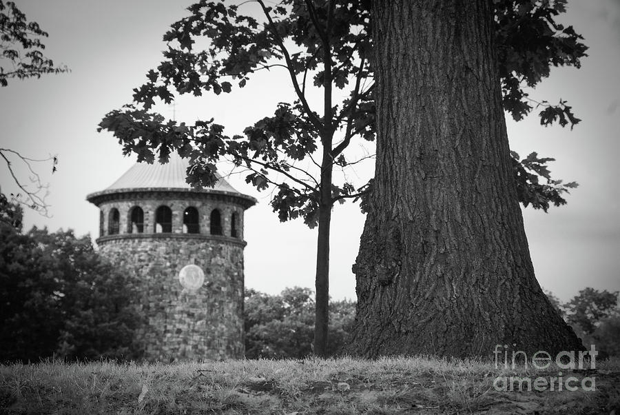 Rockford Tower Black and White Rural Landscape Photograph Photograph by PIPA Fine Art - Simply Solid