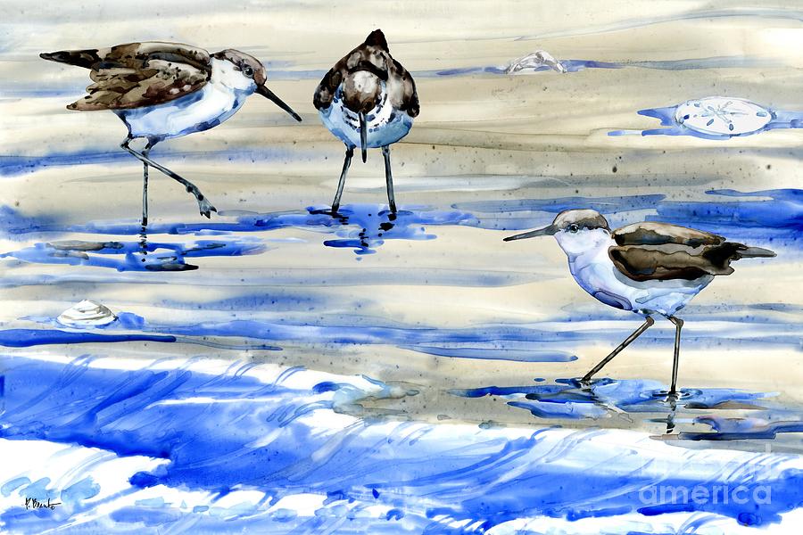Bird Painting - Rockhampton Sandpipers Horizontal by Paul Brent