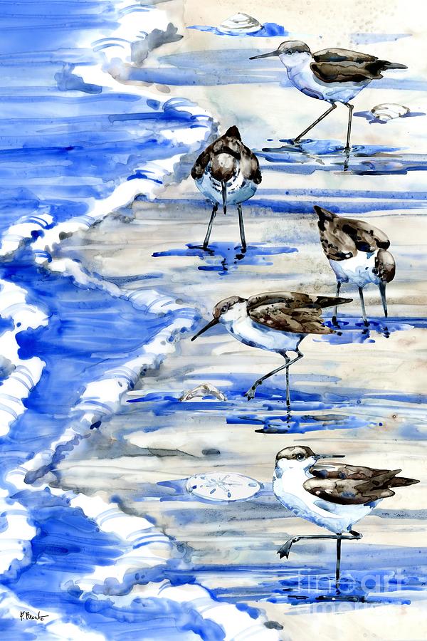 Bird Painting - Rockhampton Sandpipers Vertical by Paul Brent