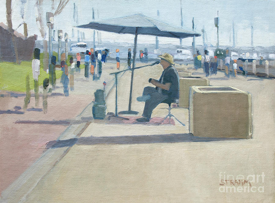 San Diego Painting - Embarcadero - San Diego, California by Paul Strahm
