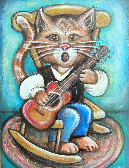 Rocking Chair Blues Painting by Linda Nielsen