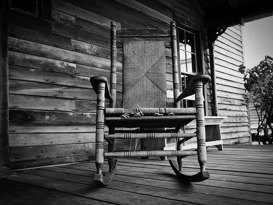 Rocking Chair in Black and White Photograph by James C Richardson