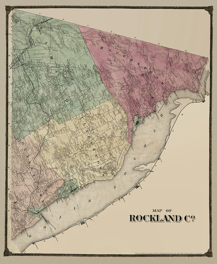 Rockland County Antique Map 1857 Photograph by Phil Cardamone